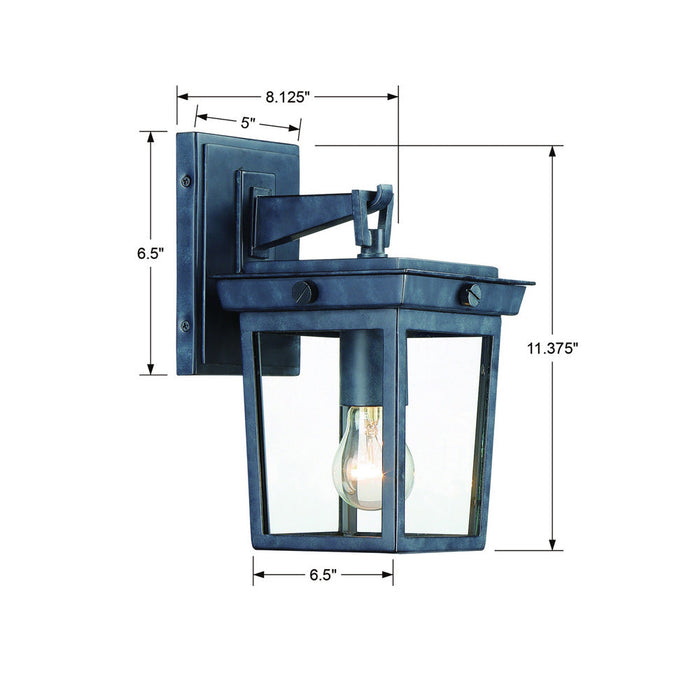 Belmont Outdoor Wall Light - line drawing.