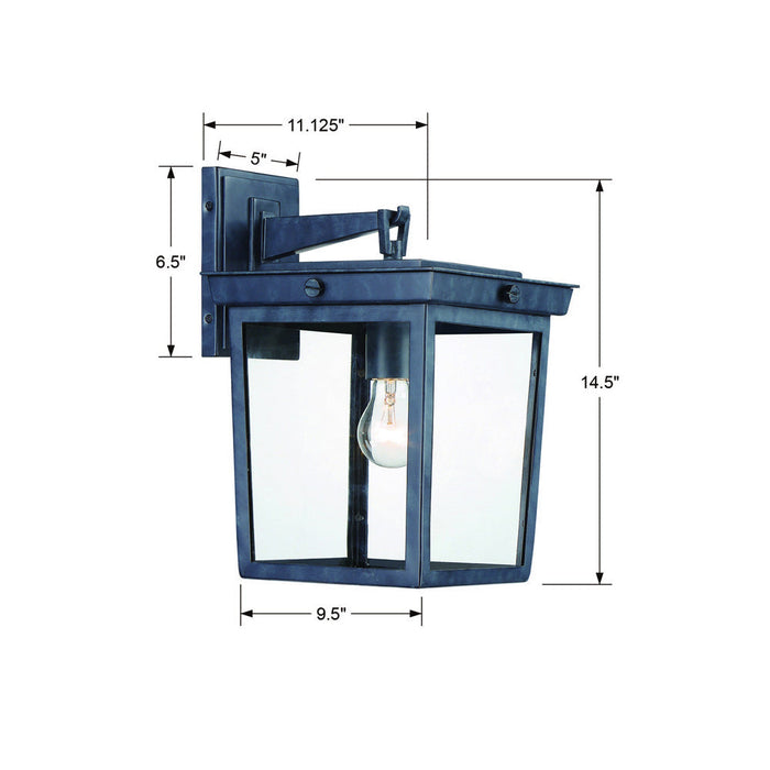 Belmont Outdoor Wall Light - line drawing.