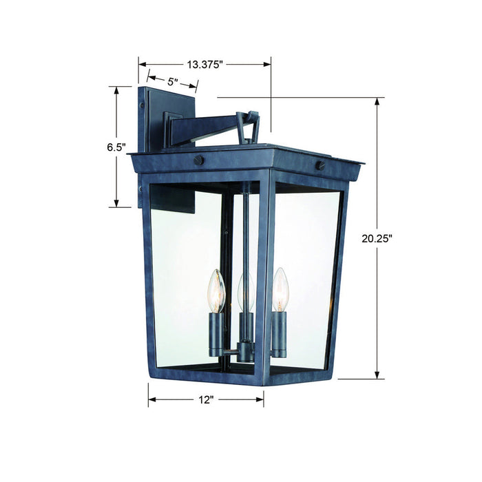 Belmont Outdoor Wall Light - line drawing.