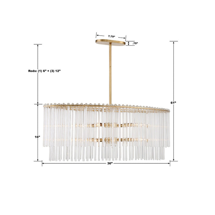 Bleecker Chandelier - line drawing.