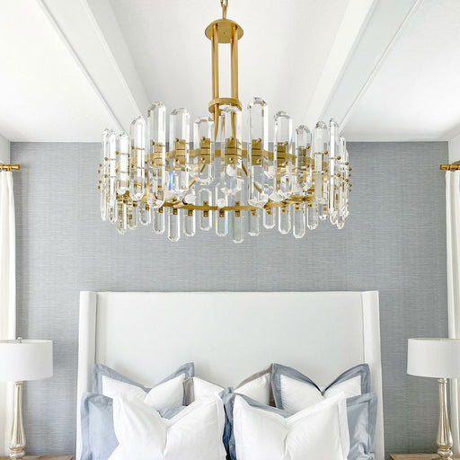 Bolton Chandelier in bedroom.