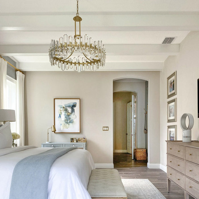 Bolton Chandelier in bedroom.