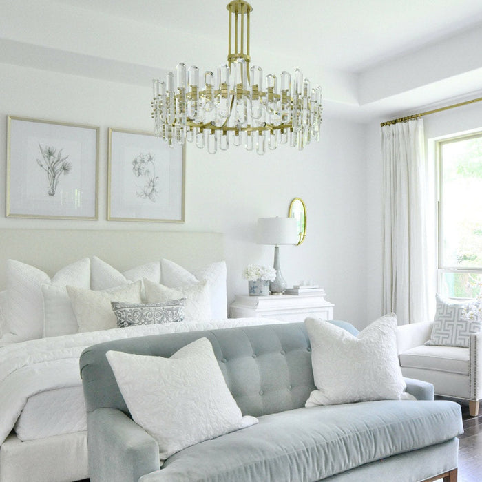 Bolton Chandelier in bedroom.