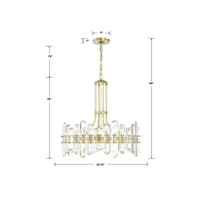 Bolton Chandelier - line drawing.