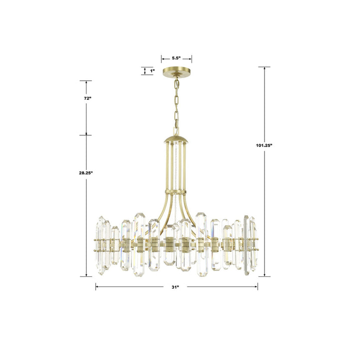 Bolton Chandelier - line drawing.