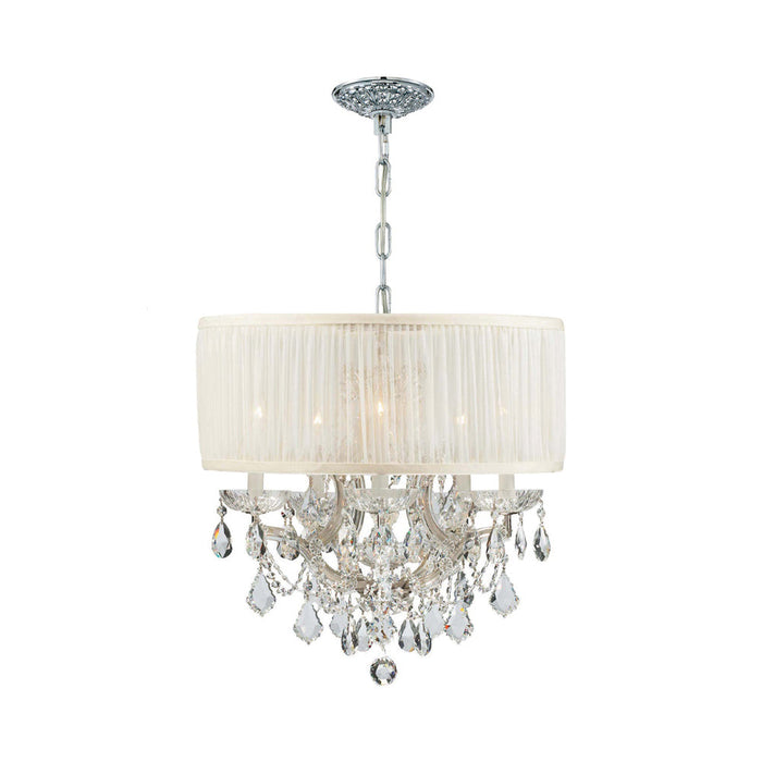 Brentwood Chandelier in Polished Chrome/Silk (6-Light).