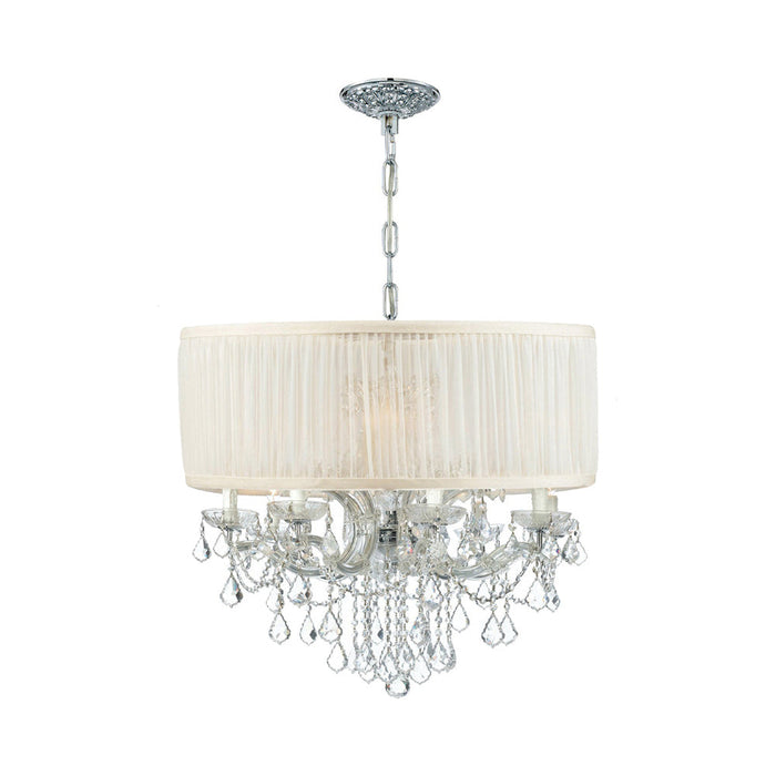 Brentwood Chandelier in Polished Chrome/Silk (12-Light).