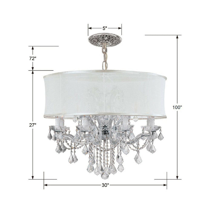 Brentwood Chandelier - line drawing.