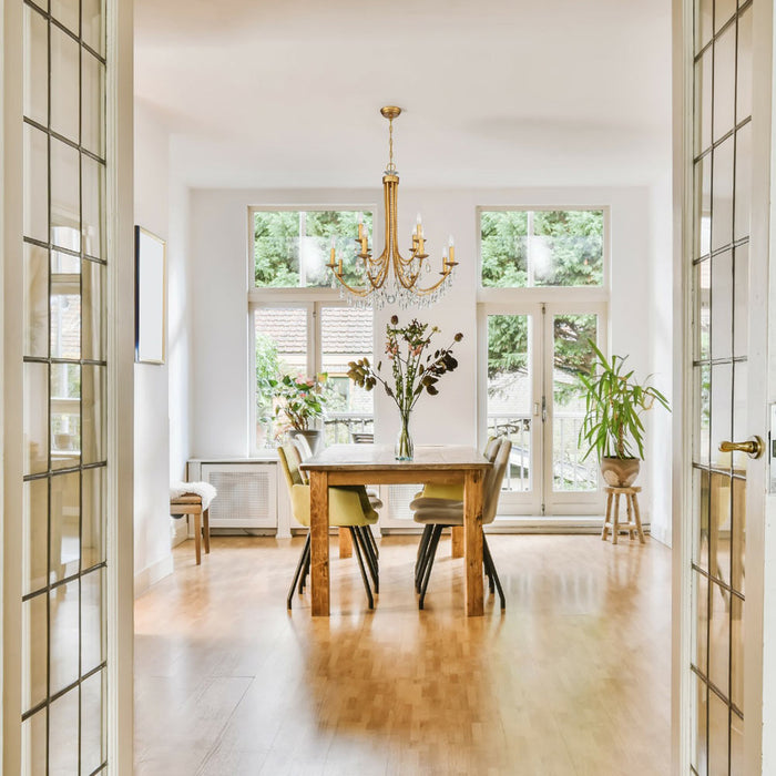 Bridgehampton Chandelier in living room.