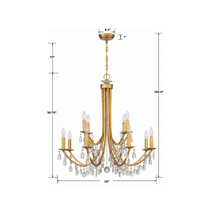 Bridgehampton Chandelier - line drawing.