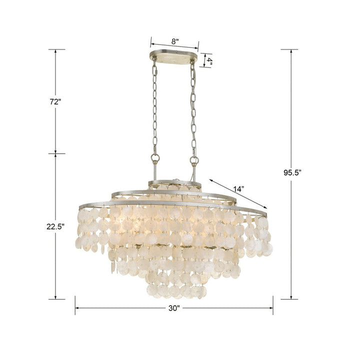 Brielle Linear Chandelier - line drawing.