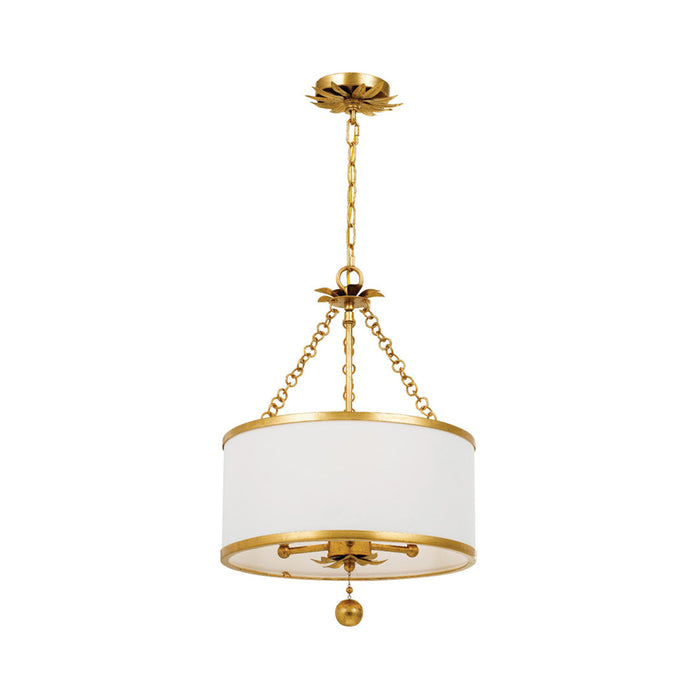 Broche Drum Chandelier in Antique Gold (3-Light).