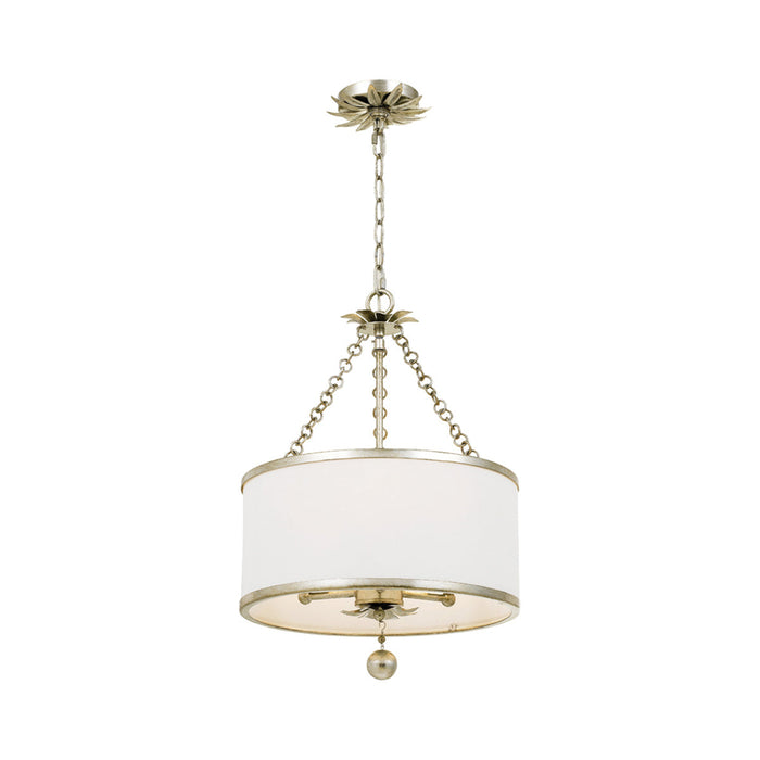 Broche Drum Chandelier in Antique Silver (3-Light).