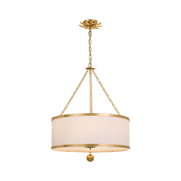 Broche Drum Chandelier in Antique Gold (6-Light).