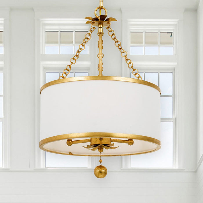 Broche Drum Chandelier in living room.