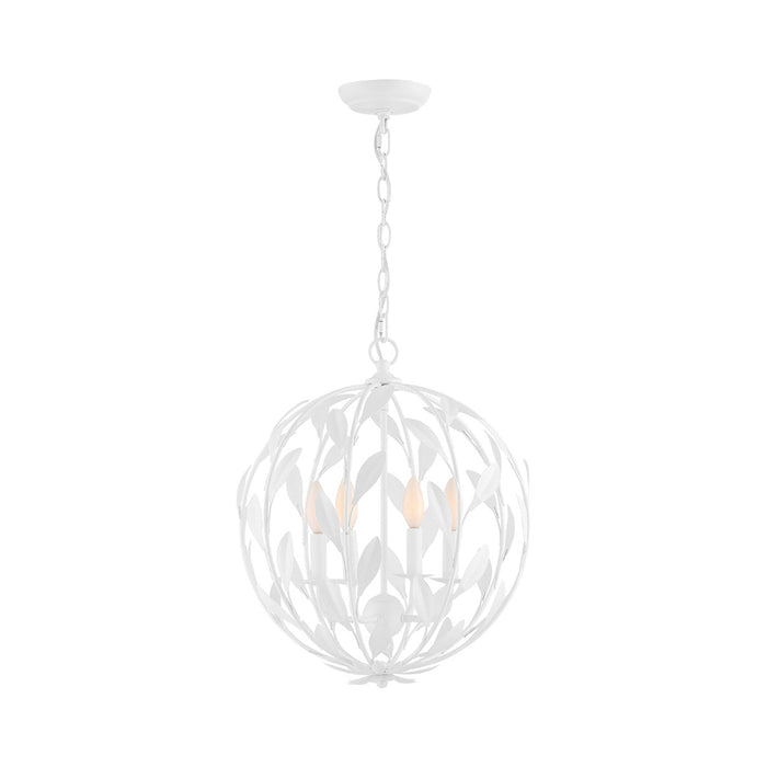 Broche Sphere Chandelier in Matte White (4-Light).