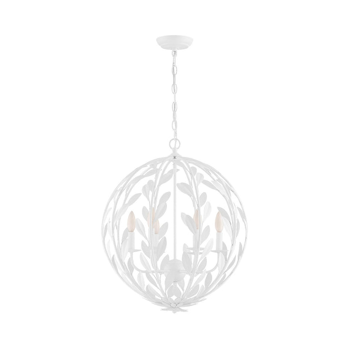 Broche Sphere Chandelier in Matte White (6-Light).