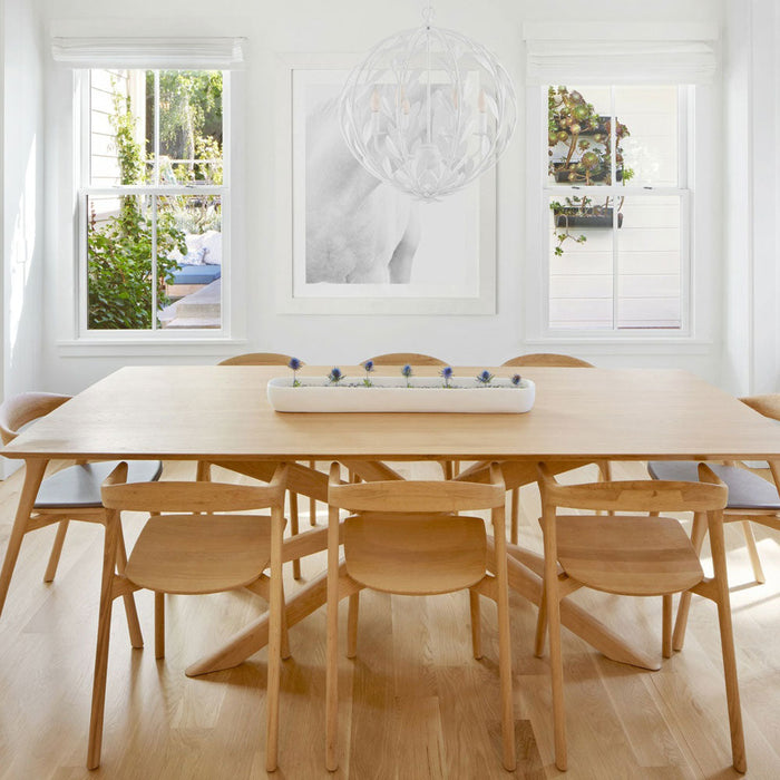 Broche Sphere Chandelier in living room.