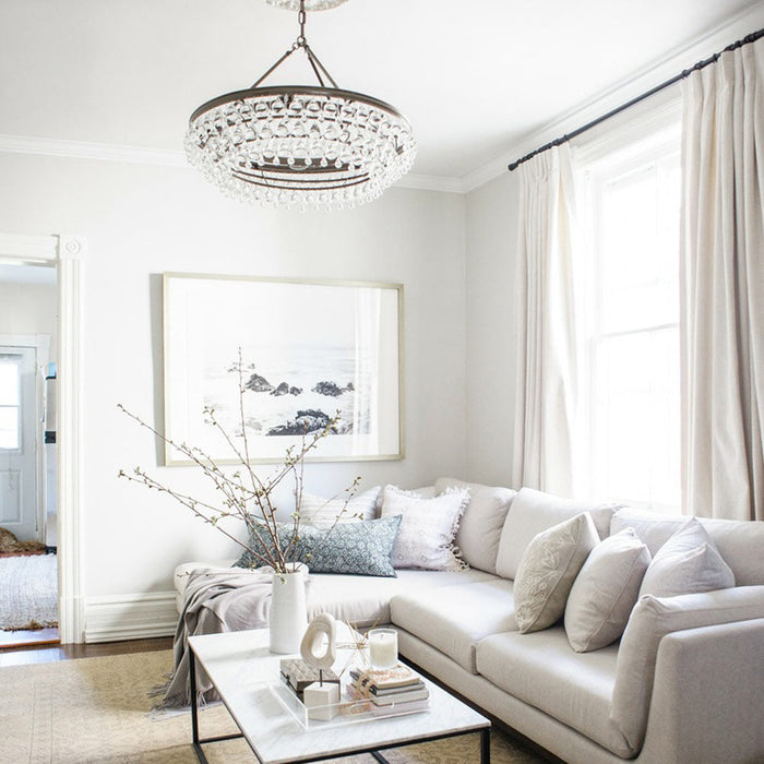 Calypso Chandelier in living room.