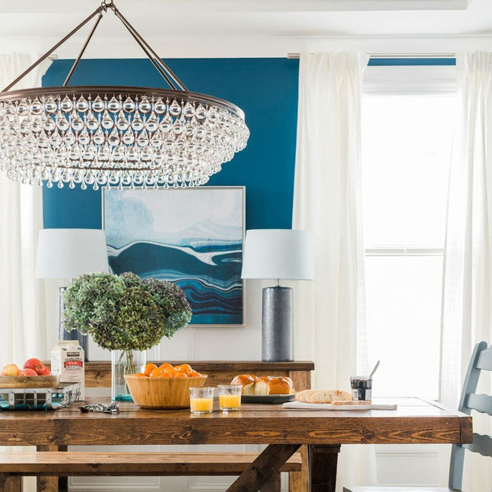 Calypso Chandelier in dining room.