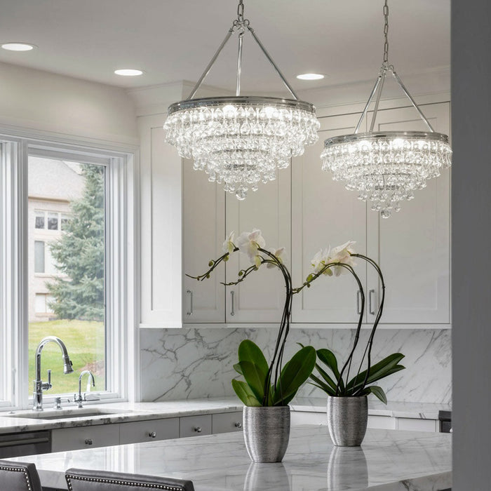 Calypso Chandelier in kitchen.