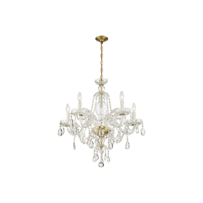 Candace Chandelier in Polished Brass (Hand Cut Crystal/Small).