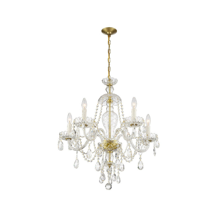 Candace Chandelier in Polished Brass (Hand Cut Crystal/Medium).