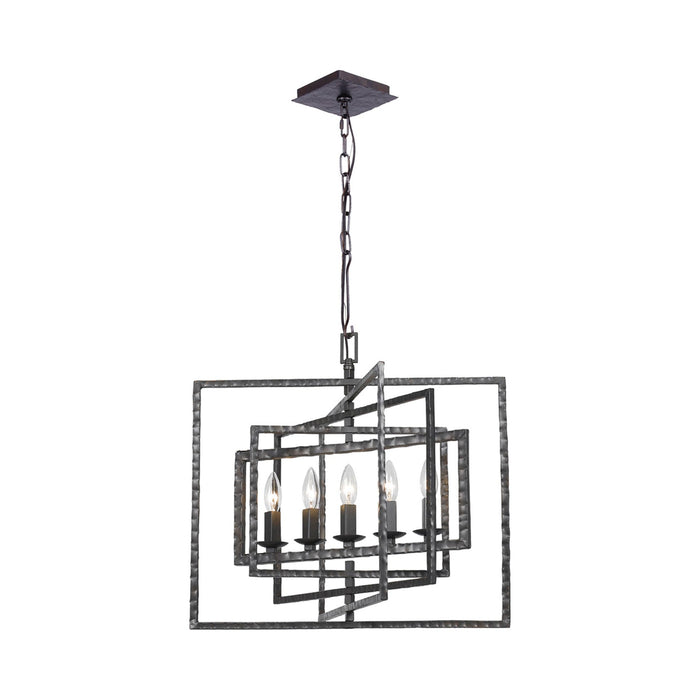 Capri Chandelier in Raw Steel (5-Light).