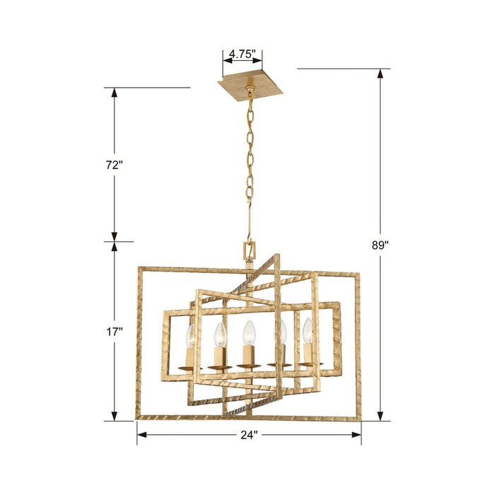 Capri Chandelier - line drawing.