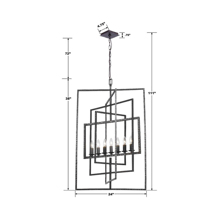 Capri Chandelier - line drawing.