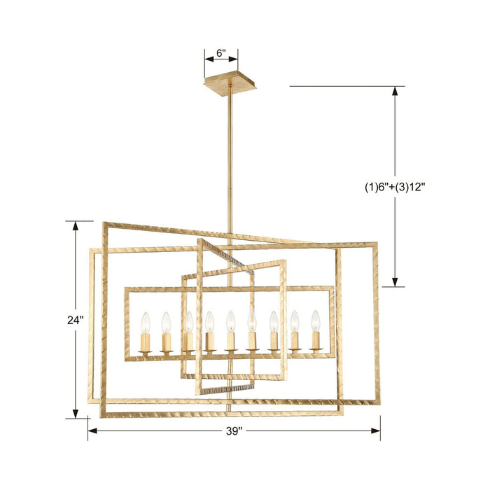 Capri Chandelier - line drawing.