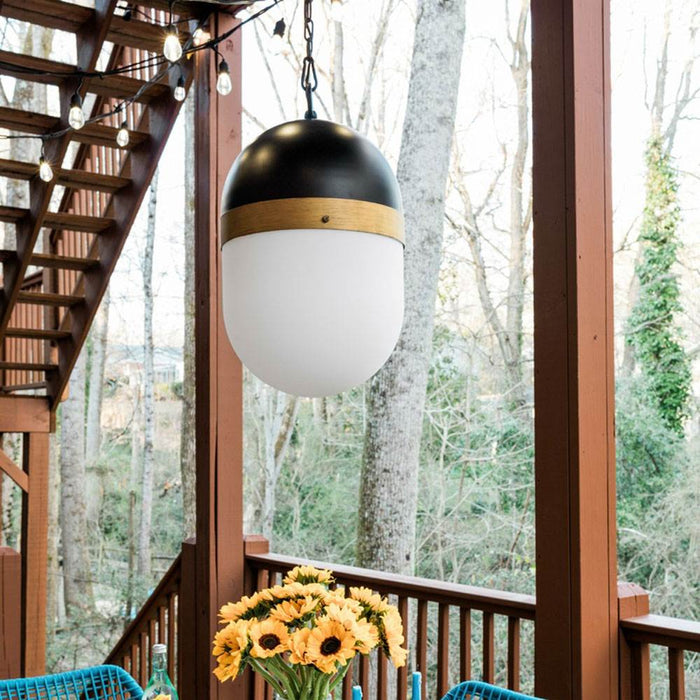 Capsule Outdoor Pendant Light in Outside Area.