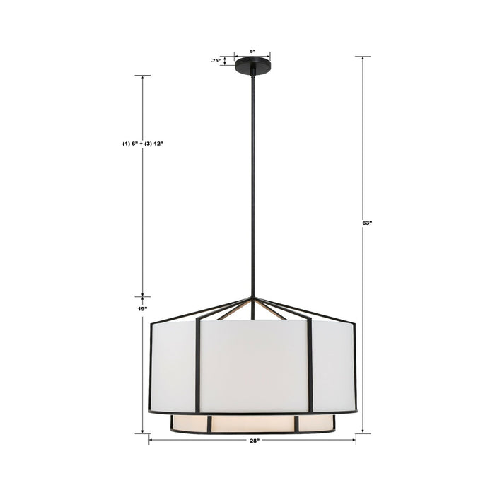 Carlyn Chandelier - line drawing.