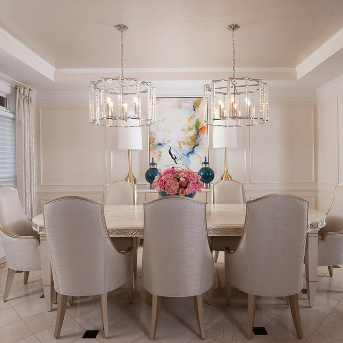 Carson Chandelier in dining room.