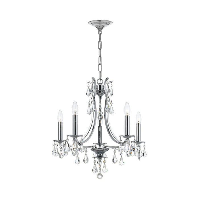 Cedar Chandelier in Polished Chrome (Hand Cut Crystal/5-Light).