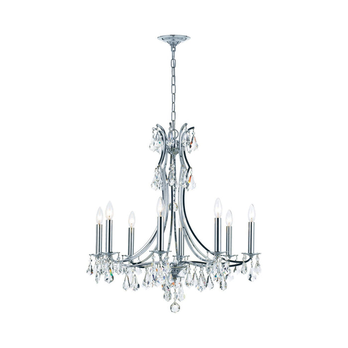 Cedar Chandelier in Polished Chrome (Hand Cut Crystal/8-Light).