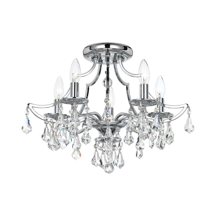 Cedar Semi Flush Mount Ceiling Light in Polished Chrome (Hand Cut Crystal).