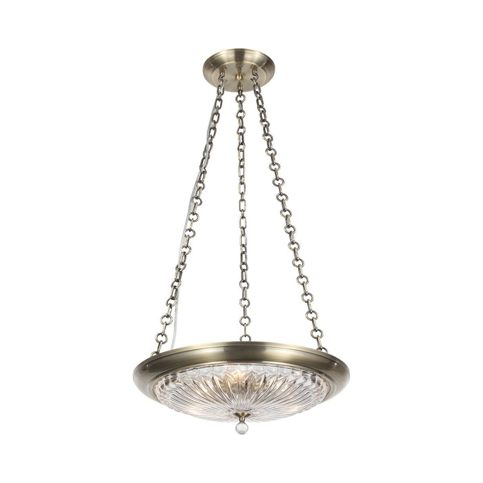 Celina Chandelier in Antique Brass.