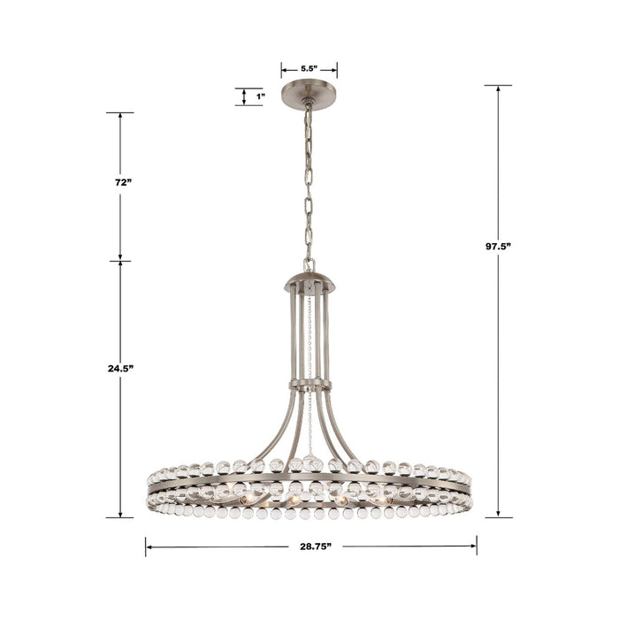 Clover Chandelier - line drawing.