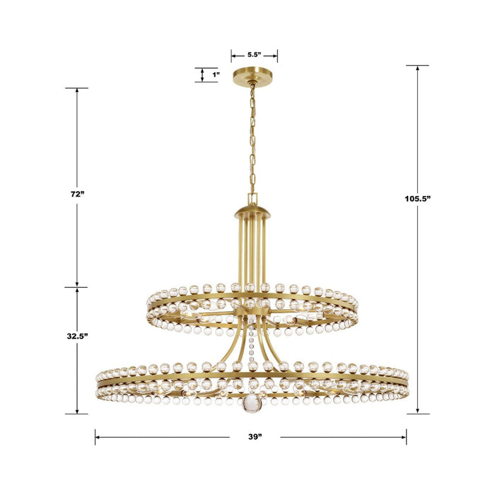 Clover Chandelier - line drawing.