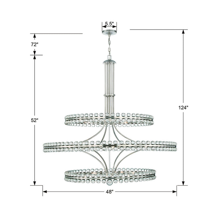 Clover Chandelier - line drawing.