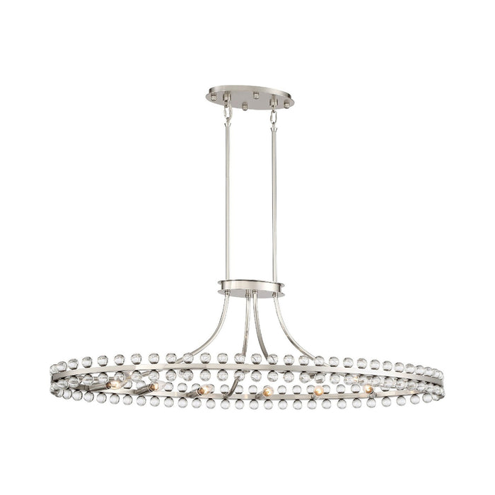 Clover Linear Chandelier in Brushed Nickel.