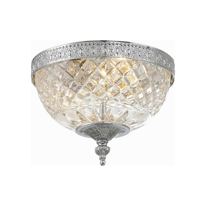 Crystal Flush Mount Ceiling Light in Polished Chrome (Small).