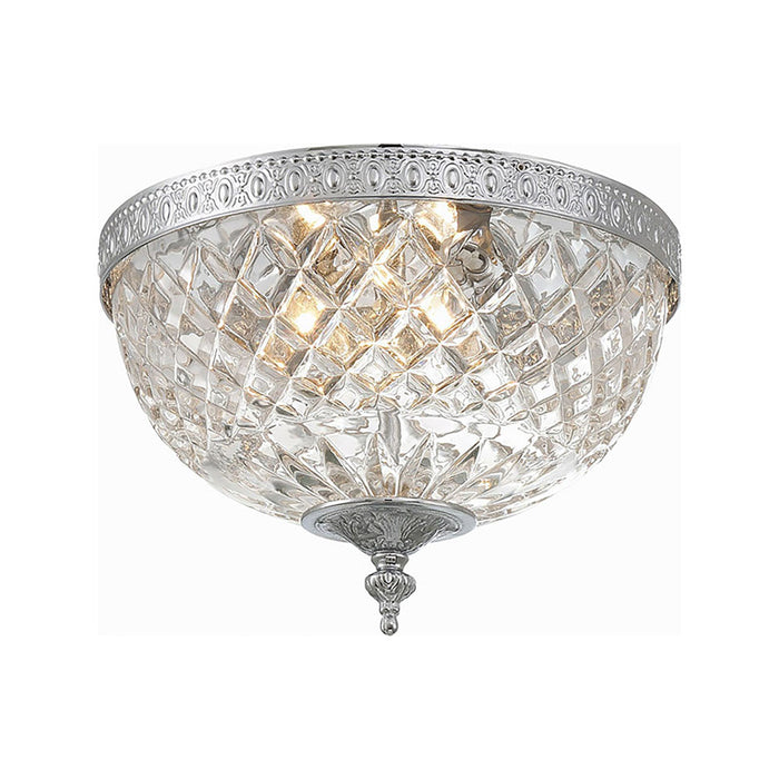 Crystal Flush Mount Ceiling Light in Polished Chrome (Medium).