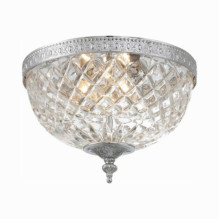 Crystal Flush Mount Ceiling Light in Polished Chrome (Large).