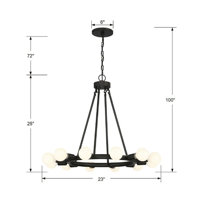 Dakota Chandelier - line drawing.