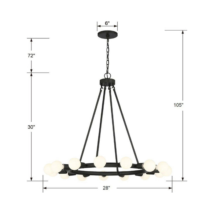 Dakota Chandelier - line drawing.