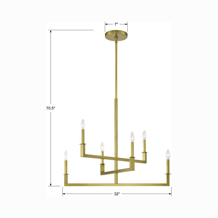 Dante Chandelier - line drawing.