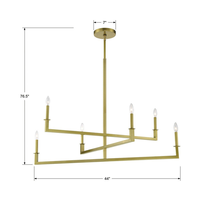 Dante Chandelier - line drawing.