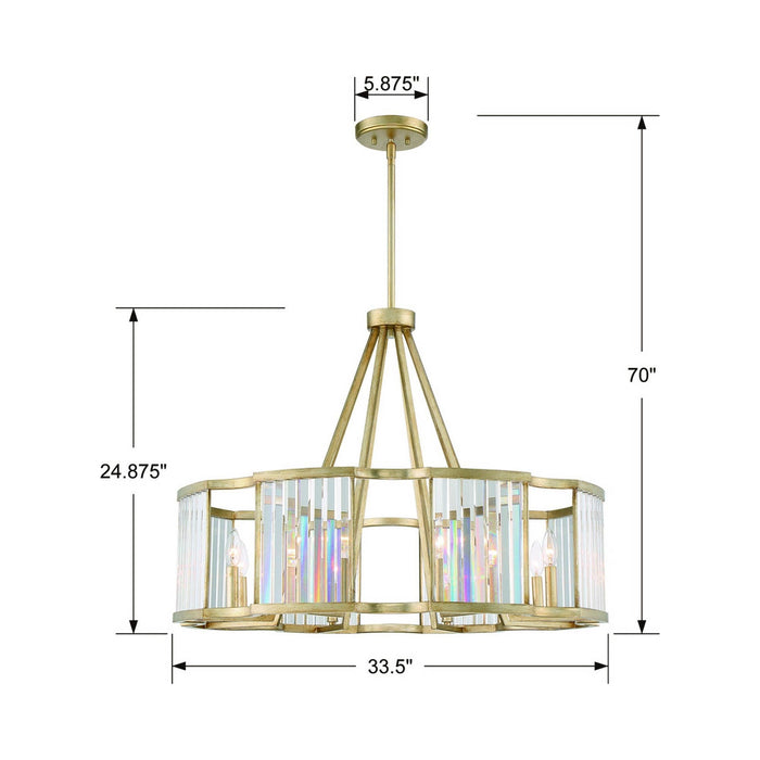 Darcy Chandelier - line drawing.